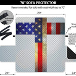 American Christian Cross Flag Print Sofa Protector