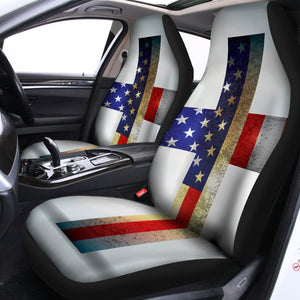 American Christian Cross Flag Print Universal Fit Car Seat Covers