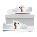 American Christian Cross Flag Print White Low Top Sneakers