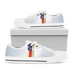 American Christian Cross Flag Print White Low Top Shoes