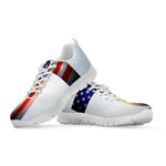 American Christian Cross Flag Print White Sneakers