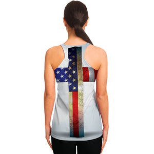 American Christian Cross Flag Print Women's Racerback Tank Top