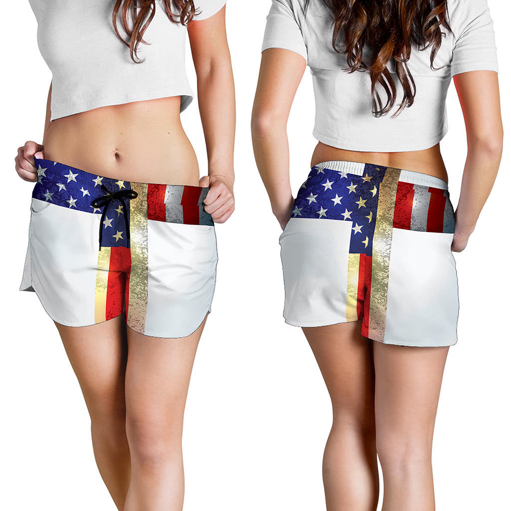 American Christian Cross Flag Print Women's Shorts