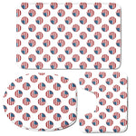 American Circle Flag Pattern Print 3 Piece Bath Mat Set