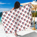American Circle Flag Pattern Print Beach Sarong Wrap
