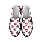 American Circle Flag Pattern Print Black Slip On Shoes