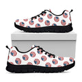 American Circle Flag Pattern Print Black Running Shoes