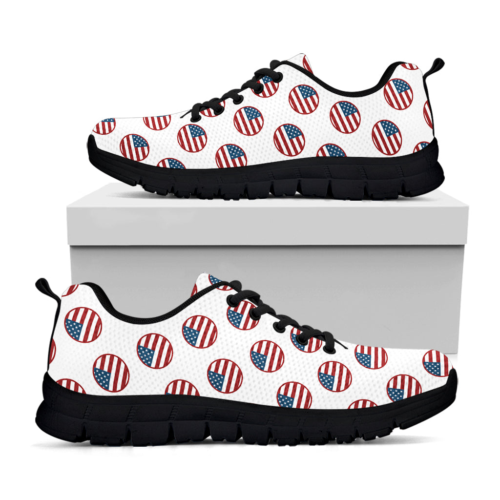 American Circle Flag Pattern Print Black Sneakers