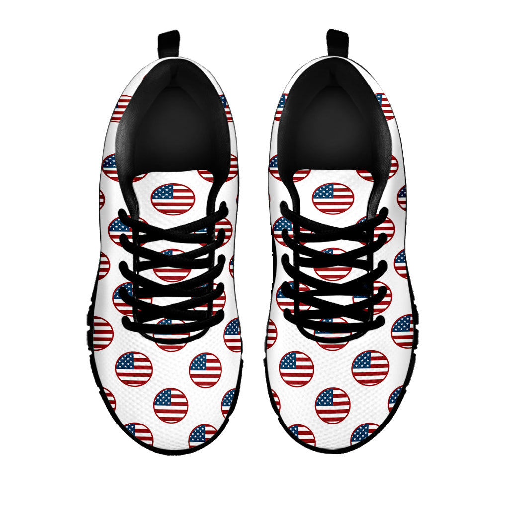 American Circle Flag Pattern Print Black Sneakers