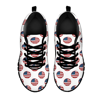 American Circle Flag Pattern Print Black Sneakers