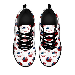 American Circle Flag Pattern Print Black Sneakers