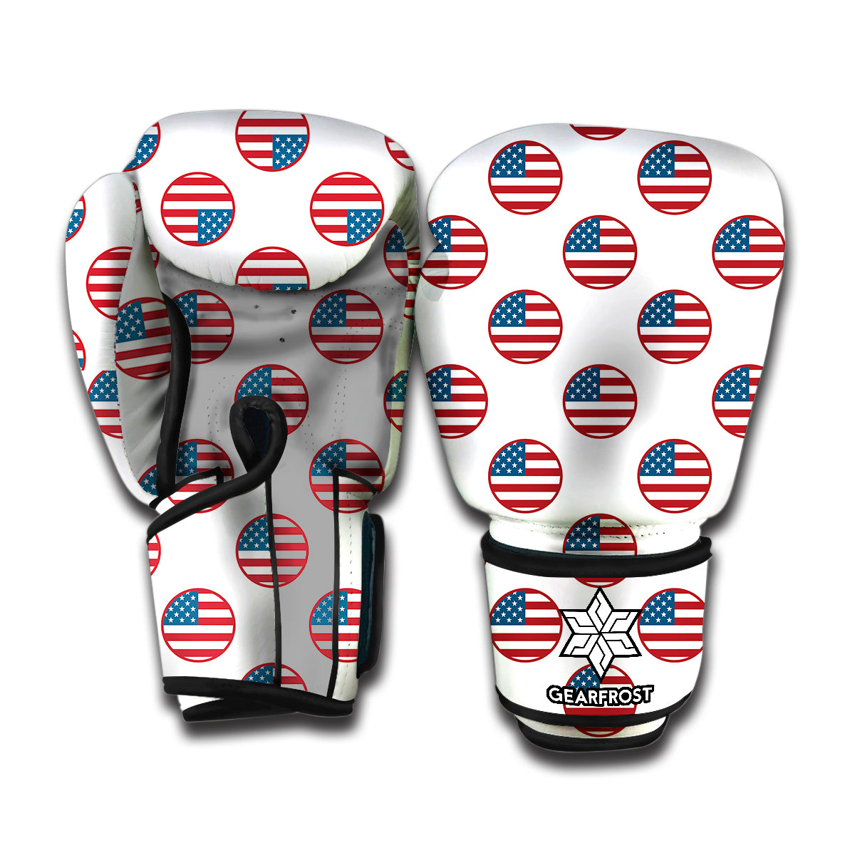 American Circle Flag Pattern Print Boxing Gloves