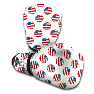 American Circle Flag Pattern Print Boxing Gloves