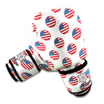 American Circle Flag Pattern Print Boxing Gloves