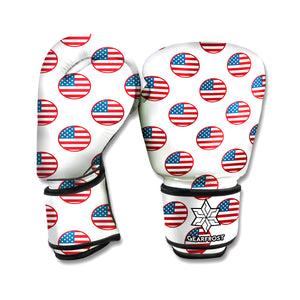 American Circle Flag Pattern Print Boxing Gloves