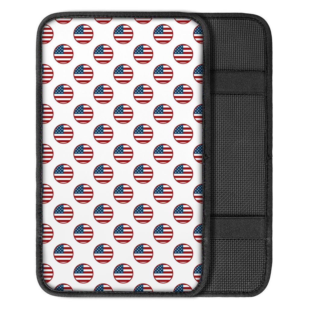 American Circle Flag Pattern Print Car Center Console Cover