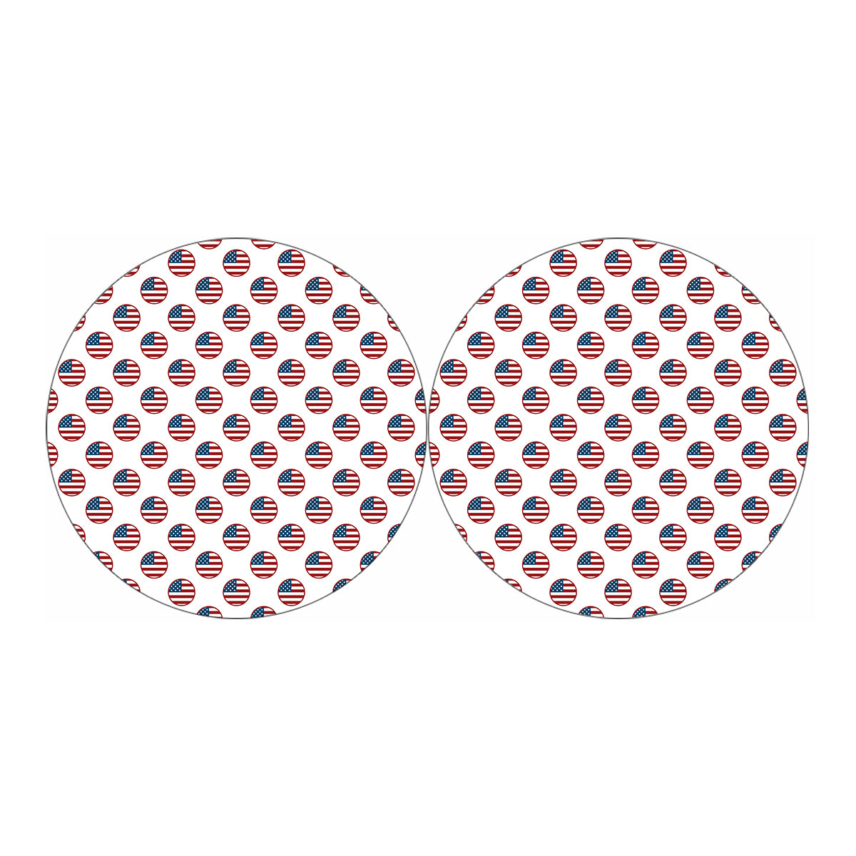 American Circle Flag Pattern Print Car Coasters