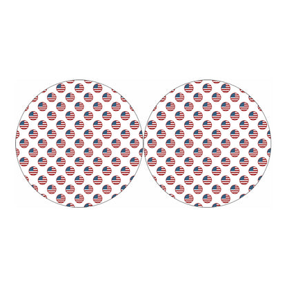 American Circle Flag Pattern Print Car Coasters