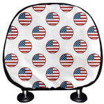 American Circle Flag Pattern Print Car Headrest Covers