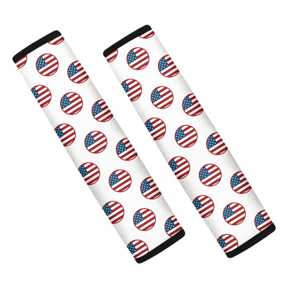 American Circle Flag Pattern Print Car Seat Belt Covers