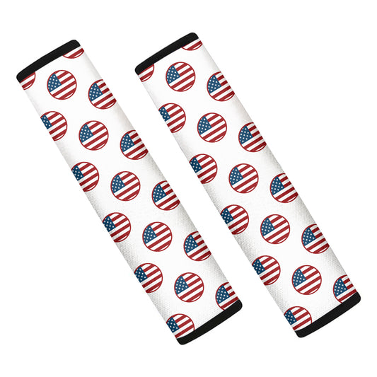 American Circle Flag Pattern Print Car Seat Belt Covers