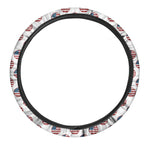 American Circle Flag Pattern Print Car Steering Wheel Cover