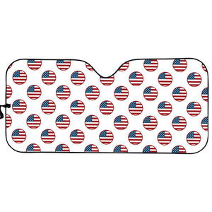 American Circle Flag Pattern Print Car Sun Shade
