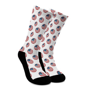 American Circle Flag Pattern Print Crew Socks