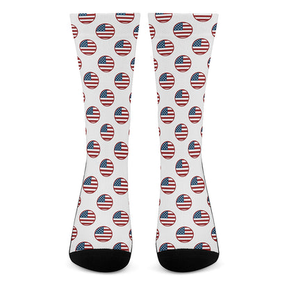 American Circle Flag Pattern Print Crew Socks