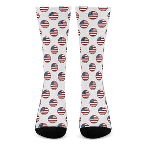 American Circle Flag Pattern Print Crew Socks