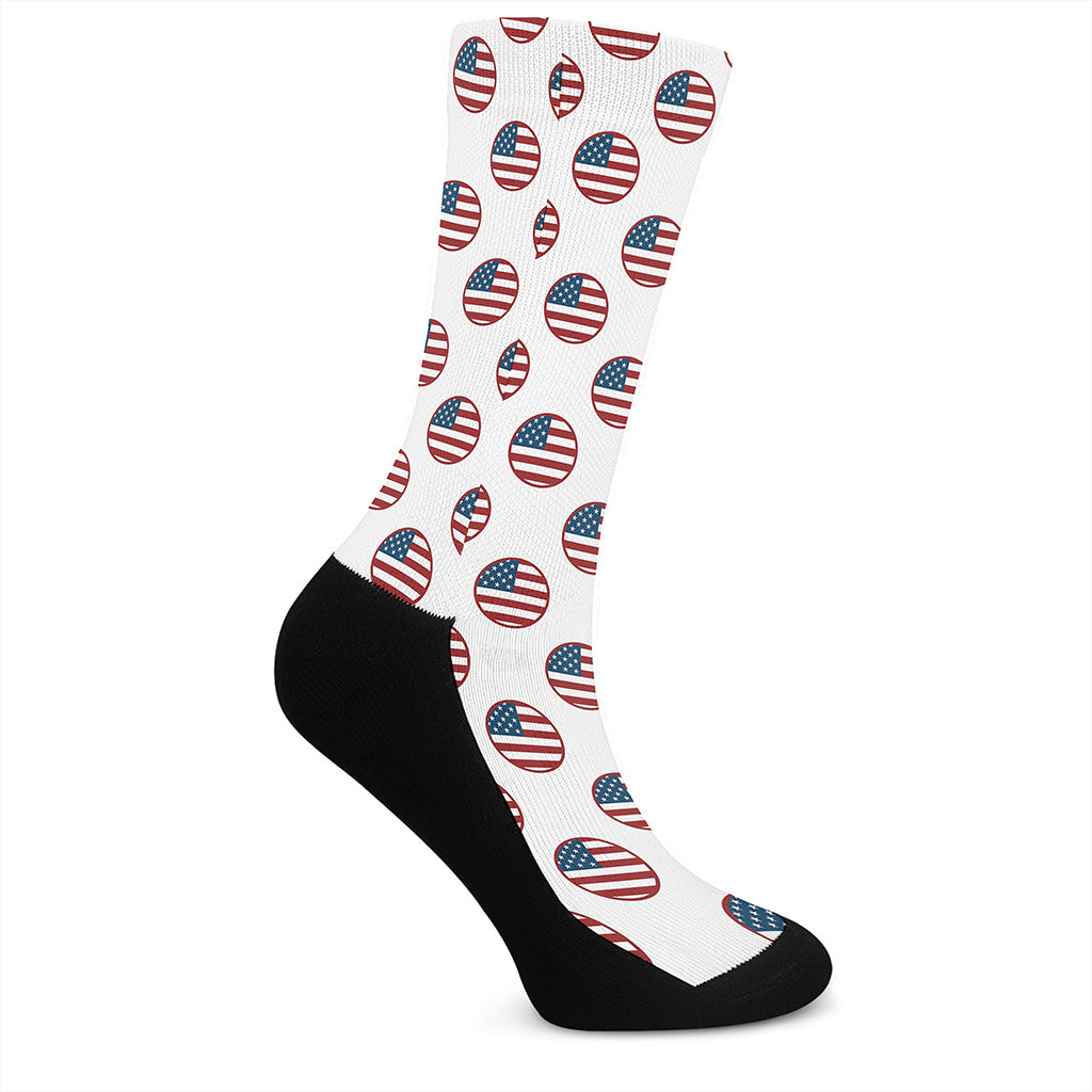 American Circle Flag Pattern Print Crew Socks