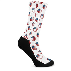 American Circle Flag Pattern Print Crew Socks