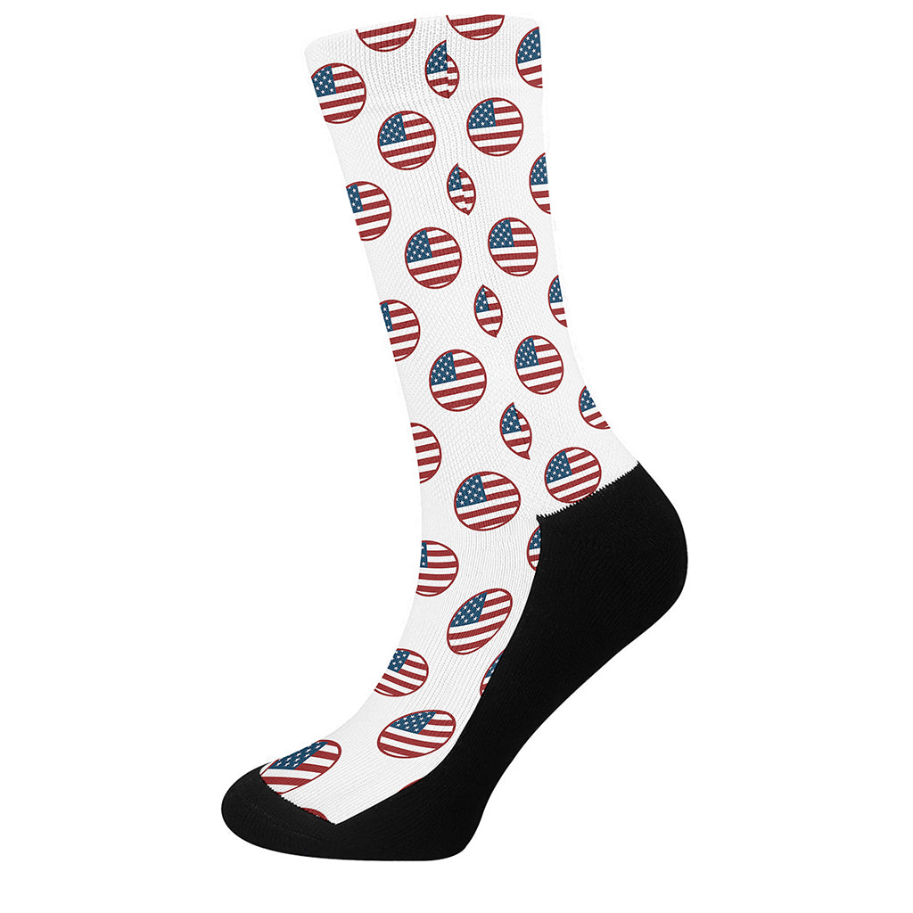 American Circle Flag Pattern Print Crew Socks