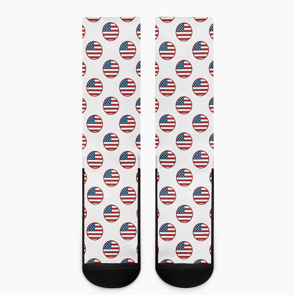 American Circle Flag Pattern Print Crew Socks