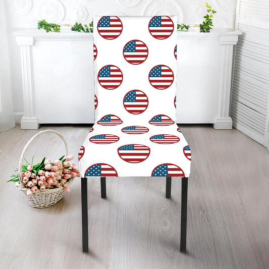 American Circle Flag Pattern Print Dining Chair Slipcover
