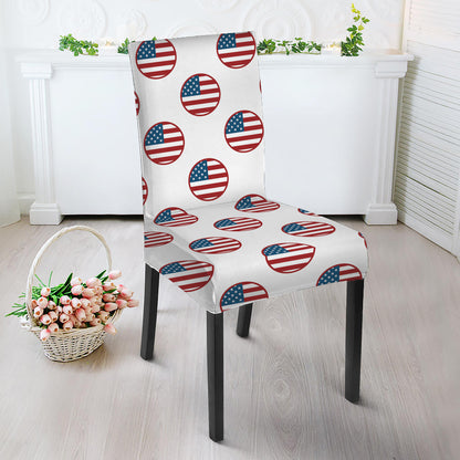 American Circle Flag Pattern Print Dining Chair Slipcover