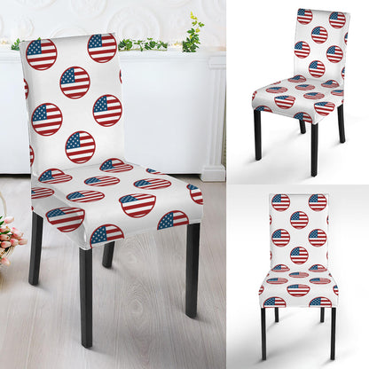 American Circle Flag Pattern Print Dining Chair Slipcover