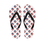 American Circle Flag Pattern Print Flip Flops