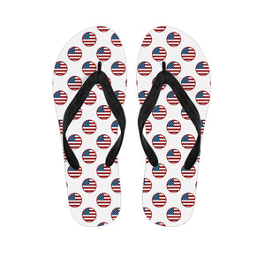 American Circle Flag Pattern Print Flip Flops