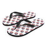 American Circle Flag Pattern Print Flip Flops