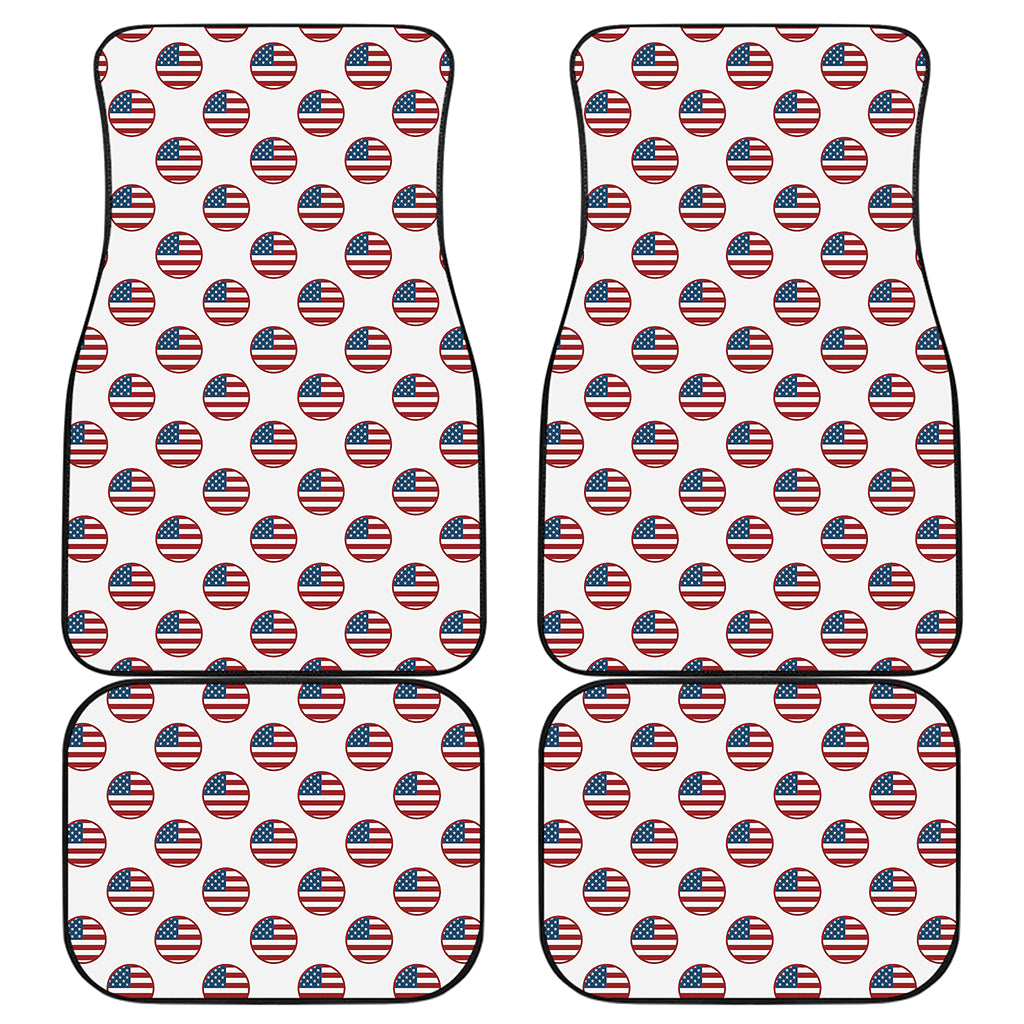 American Circle Flag Pattern Print Front and Back Car Floor Mats