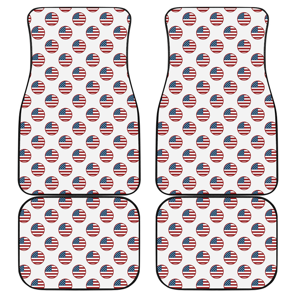 American Circle Flag Pattern Print Front and Back Car Floor Mats