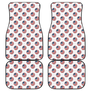 American Circle Flag Pattern Print Front and Back Car Floor Mats