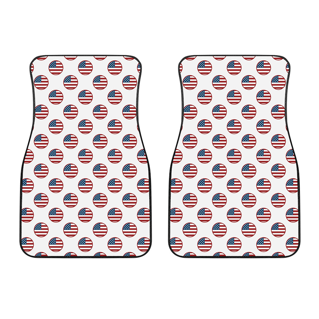 American Circle Flag Pattern Print Front Car Floor Mats