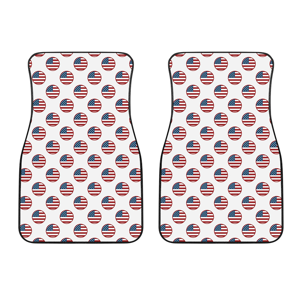 American Circle Flag Pattern Print Front Car Floor Mats