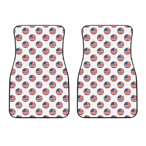 American Circle Flag Pattern Print Front Car Floor Mats