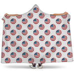 American Circle Flag Pattern Print Hooded Blanket