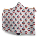 American Circle Flag Pattern Print Hooded Blanket