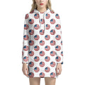 American Circle Flag Pattern Print Pullover Hoodie Dress