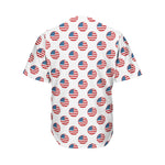 American Circle Flag Pattern Print Men's Baseball Jersey